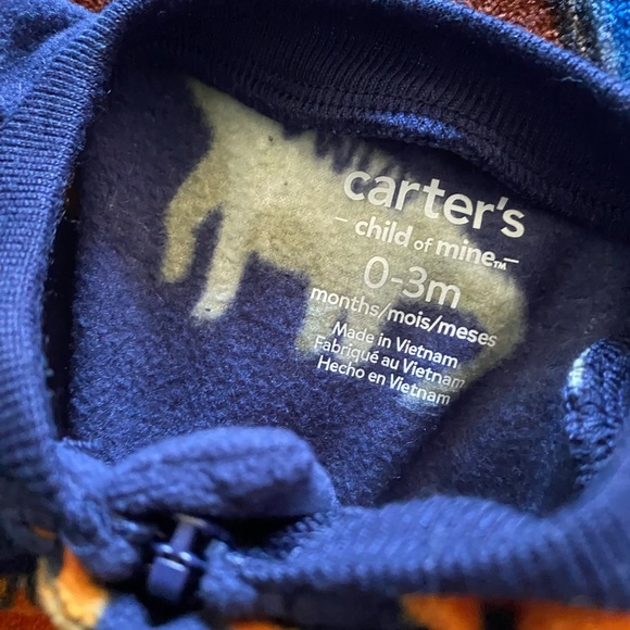 Carter's Vibrant Blue and Orange Dinosaur Footie Pajama - Picture 3 of 4